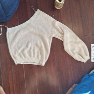 Gentle Fawn One Shoulder Long Sleeve Sweater Size Small LIKE NEW Creme Colored